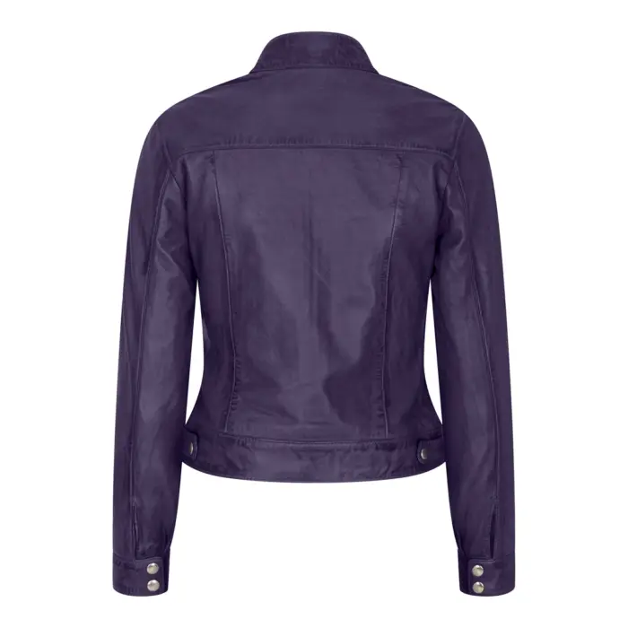 Women's Leather Moto Biker Jacket - Image 7