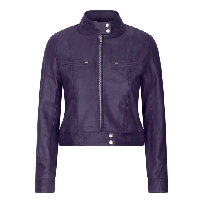 Women's Leather Moto Biker Jacket - Image 5
