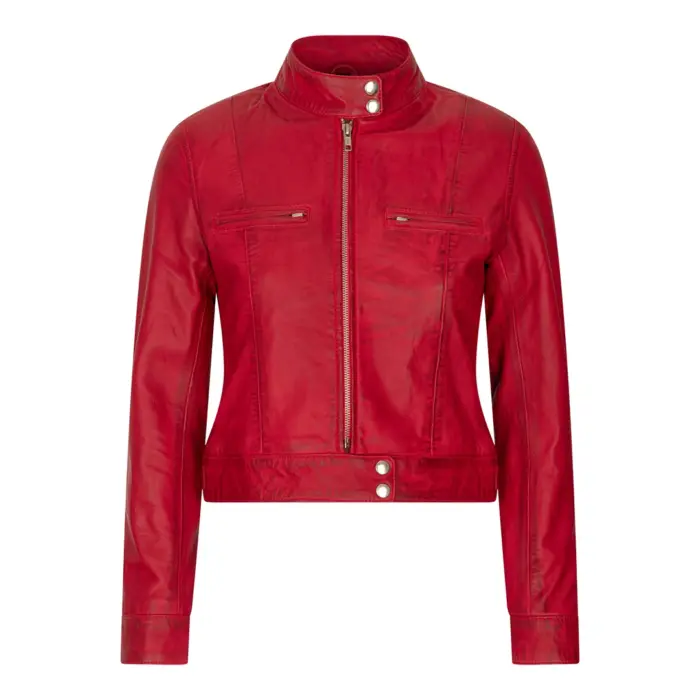 Women's Leather Moto Biker Jacket - Image 9