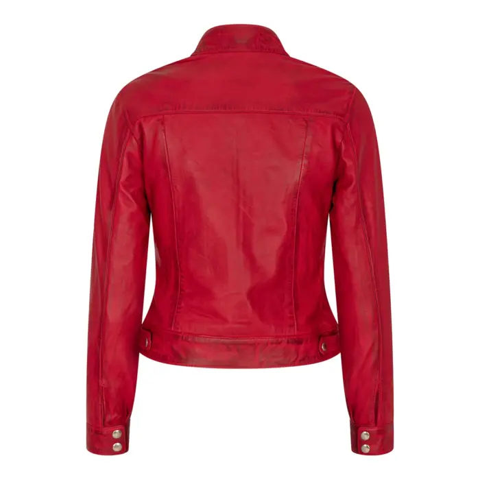 Women's Leather Moto Biker Jacket - Image 11