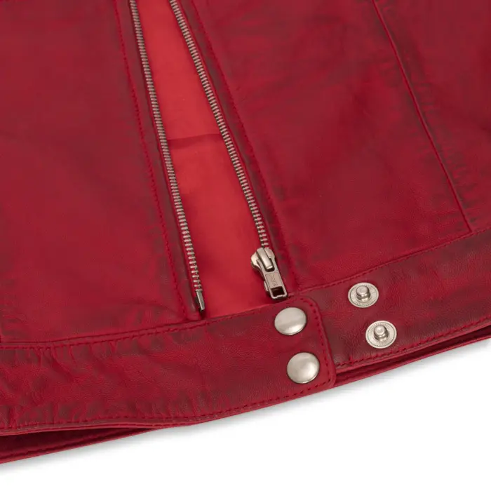Women's Leather Moto Biker Jacket - Image 10